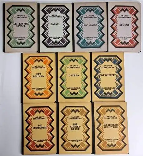 10 Bücher Bühnenwerke, August Strindberg, 1919, Oesterheld, 10 Bände, Dramatik