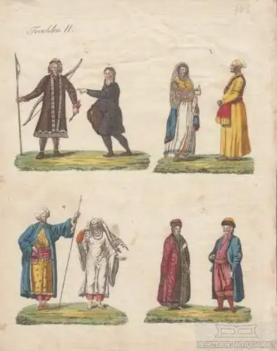 Trachten. Tafel II. Östliche Trachten, Kupferstich, Bertuch. Kunstgrafik, 1805