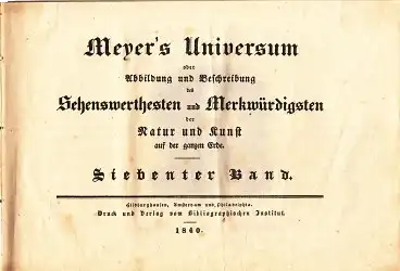 Buch: Meyer's Universum, Meyer, J. Meyer's Universum, 1840