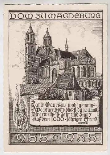AK Dom Magdeburg, ca. 1955, Gebr. Garloff, ungelaufen, gebraucht, gut