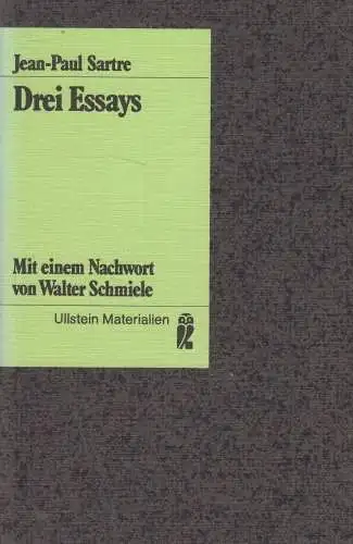 Buch: Drei Essays, Jean-Paul Sartre, 1983, Ullstein Materialien, gebraucht, gut