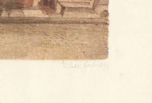 Buch: Lithographie: Sächsische Landschaft, Gerbeth, Dieter. Kunstgrafik