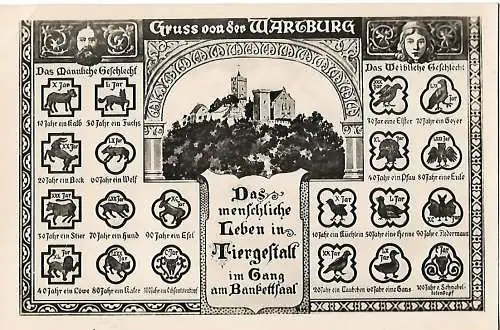 AK Gruß von der Wartburg. ca. 1956, gebraucht, gut