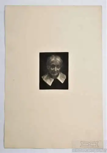 Radierung: Portrait einer alten Dame. Studienkopf, Nachtigal, Maria. Kunstgrafik