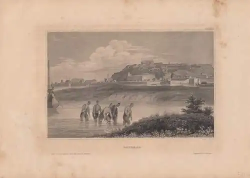 Belgrad. aus Meyers Universum, Stahlstich. Kunstgrafik, 1850, gebraucht, gut