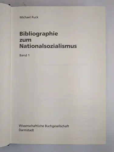 Buch: Bibliographie zum Nationalsozialismus, 2 Bände + CD-Rom, Michael Ruck, WBG