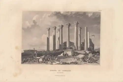 Ruins of Djerash in Syria. aus Meyers Universum, Stahlstich. Kunstgrafik
