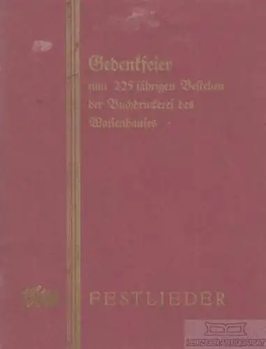 Buch: Gedenkfeier zum 225 jährigen Bestehen der Buchdruckerei des...1926