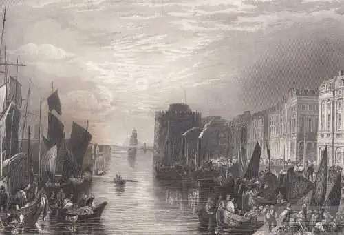 Havre. aus Meyers Universum, Stahlstich. Kunstgrafik, 1850, gebraucht, gu 265665