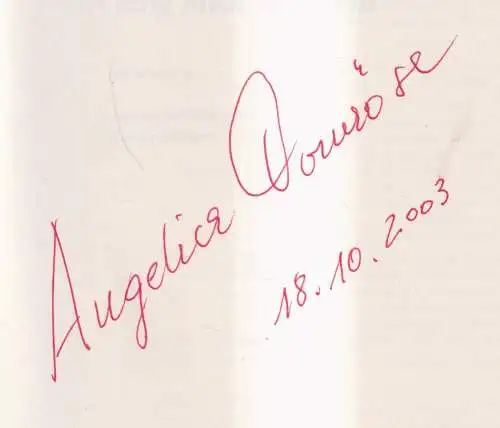 Buch: Ich fang mich selbst ein, Angelica Domröse, 2003, Lübbe, signiert