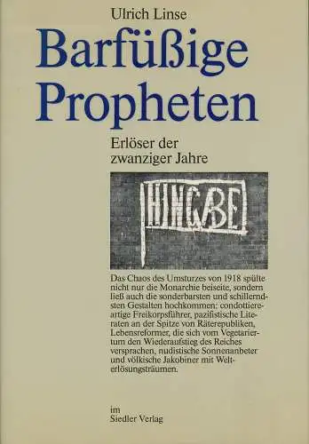 Buch: Barfüßige Propheten, Linse, Ulrich, 1983, Siedler, gebraucht, sehr gut