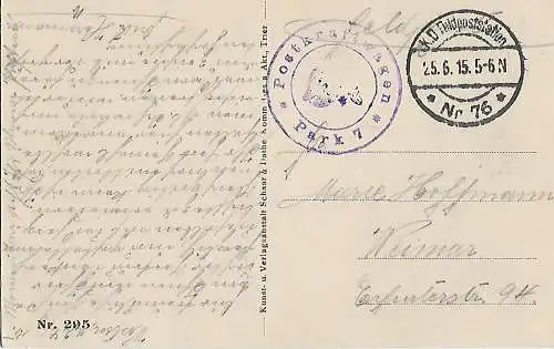 AK Steinbrüche bei Soissons. ca. 1915, Verlag Schaar & Dathe, gebraucht, gut