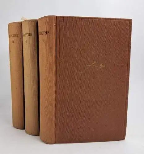 Buch: Auswahl in drei Bänden, Goethe, Johann Wolfgang von. 3 Bände, 1952