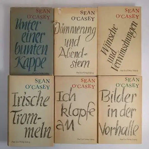 6 Bücher Sean O'Casey, List Vlg.: Vorhalle, Trommeln, Wünsche, Dämmerung, Kappe