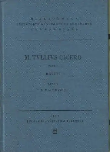 Buch: M. Tullius Cicero: Fasc. 4 Brutus, Cicero, 1965, gebraucht, sehr gut