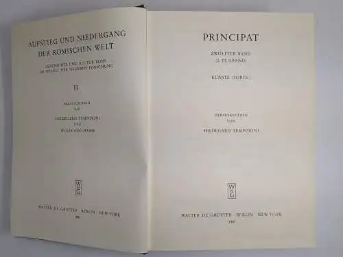 Buch: Principat, 12. Band (2. Teilband) Künste (Forts.), Tempori, 1981, Gruyter