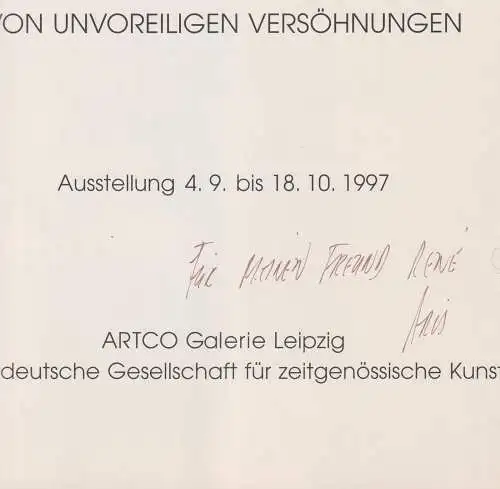 Buch: Aris Kalaitzis - Von unvoreiligen Versöhnungen, 1997, ARTCO Verlag