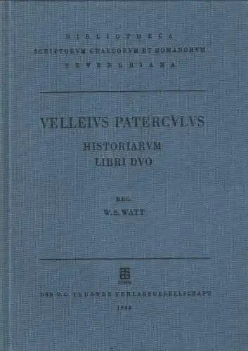 Buch: Historiarum. Libri Duo, Paterculus, Velleius, 1988, gebraucht, sehr gut
