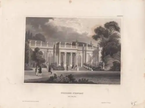Schloss Neuilly bei Paris. aus Meyers Universum, Stahlstich. Kunstgrafik, 1850