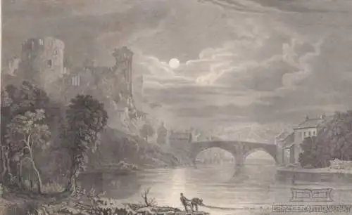 Bernard-Castle. aus Meyers Universum, Stahlstich. Kunstgrafik, 1850