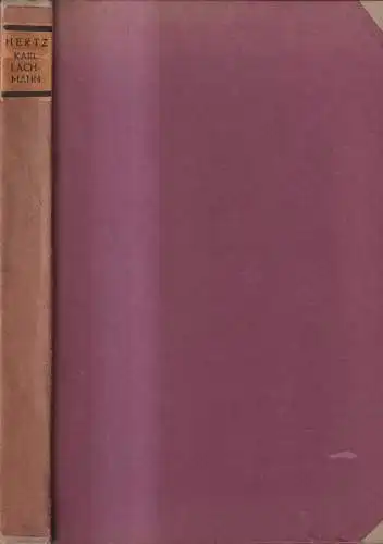 Buch: Karl Lachmann, Eine Biographie, Martin Hertz, 1851, Wilhelm Hertz Verlag