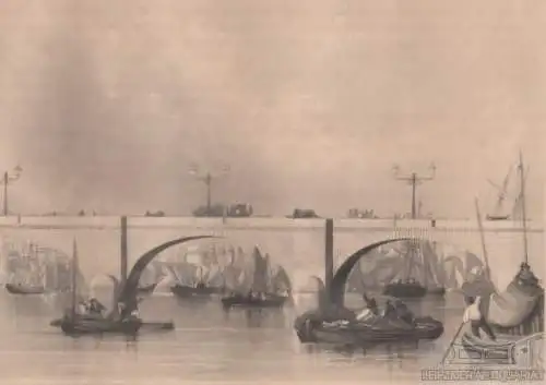 Die Neue Brücke in London. aus Meyers Universum, Stahlstich. Kunstgrafik, 266531