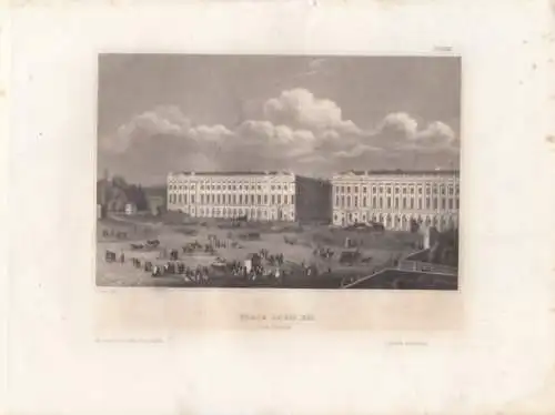 Place Louis XVI in Paris. aus Meyers Universum, Stahlstich. Kunstgrafik, 1850