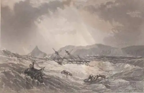 Cap Horn. aus Meyers Universum, Stahlstich. Kunstgrafik, 1850, gebraucht, gut