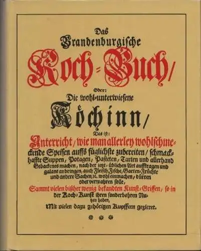 Buch: Das Brandenburgische Koch-Buch, Schellhammer, Maria Sophia. 2 in 1 Bände