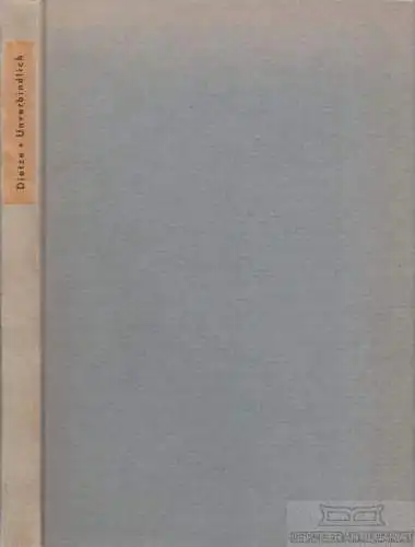 Buch: Unverbindlich, Dietze, Helmuth, Verse, gebraucht, gut