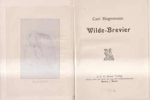 Buch: Wilde-Brevier, Carl Hagemann, J. C. C. Bruns Verlag, Oscar Wilde, ca. 1904