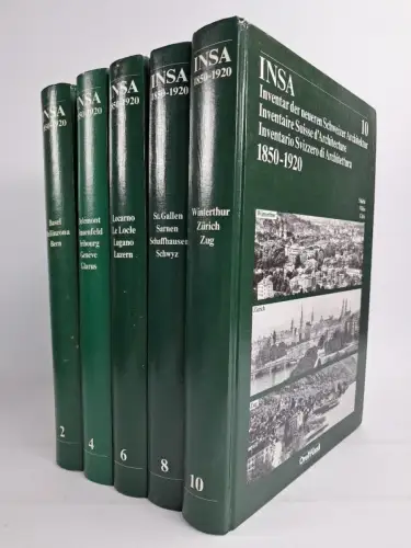 5 Bücher INSA Inventar der neueren Schweizer Architektur 1850-1920, Orell Füssli