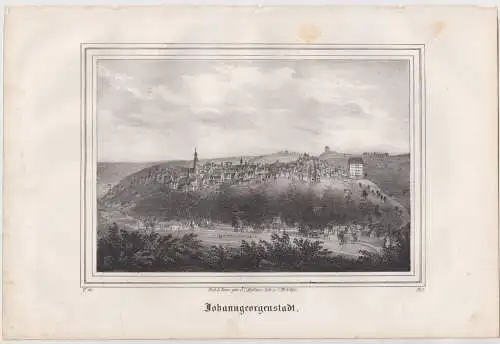 Lithografie: Johanngeorgenstadt, Grafik, Ansicht, Eduard Pietzsch, 1836, Saxonia