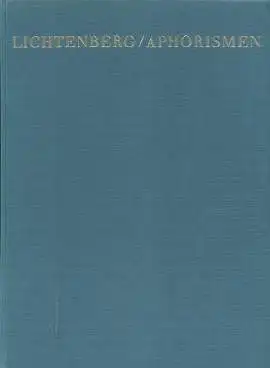 Buch: Aphorismen, Lichtenberg, Maxim. Hochschuldruck, 1961, gebraucht, gut