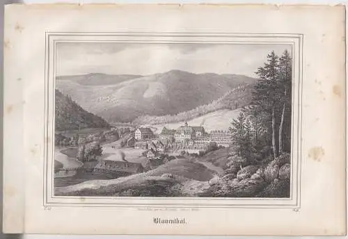 Lithografie: Blauenthal, Grafik, Ansicht, Eduard Pietzsch & Comp,  1836, Saxonia