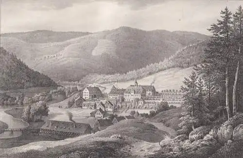 Lithografie: Blauenthal, Grafik, Ansicht, Eduard Pietzsch & Comp,  1836, Saxonia