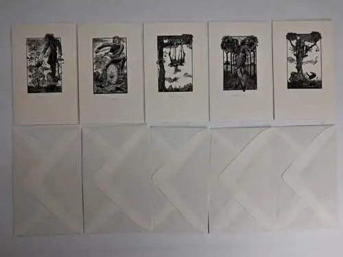 Mappe mit 5 Karten: Peter Hartmann - Holzstiche abgezogen vom Originalstock