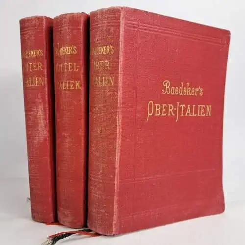 Buch: Ober-Italien, Mittel-Italien, Unter-Italien, Karl Baedeker, 1902/03, 3 Bde