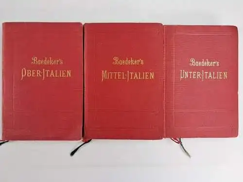 Buch: Ober-Italien, Mittel-Italien, Unter-Italien, Karl Baedeker, 1902/03, 3 Bde