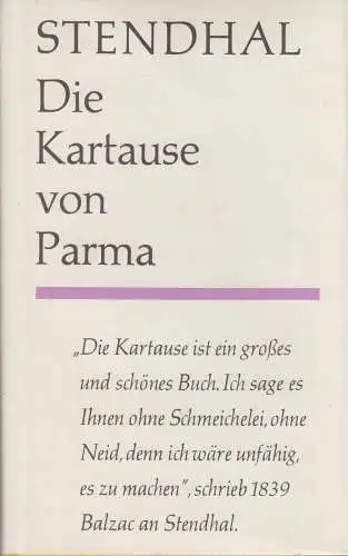 Buch: Die Kartause von Parma, Stendhal. Gesammelte Werke in Einzelbänden, 1989