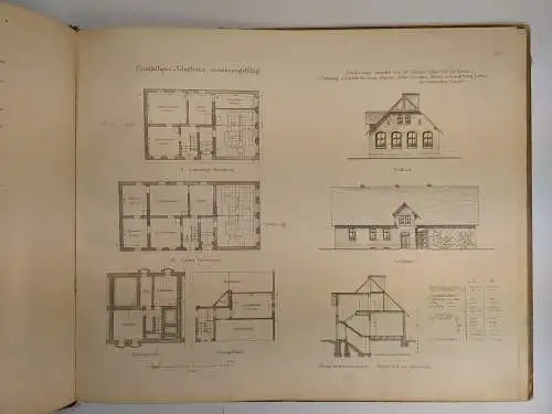 Buch: Bau und Einrichtung ländlicher Volksschulhäuser in Preußen, 1895, 2 Bände