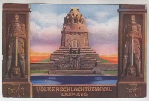 AK Völkerschlachtdenkmal Leipzig, ca. 1913, Karl Fickenscher, gelaufen