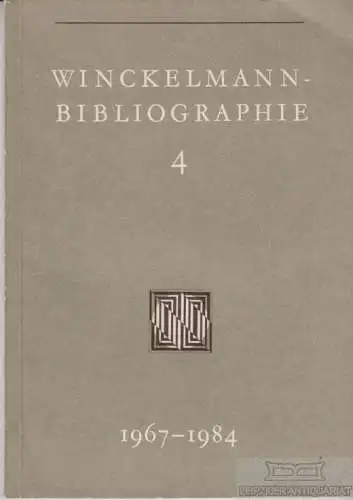 Buch: Winckelmann-Nibliographie, Kunze, Max und Jürgen Hartung. 1988