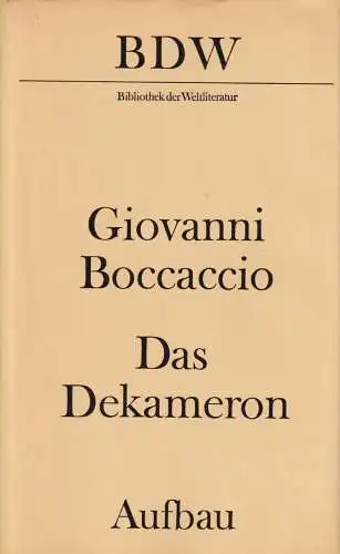 Buch: Das Dekameron, Boccaccio, Giovanni. BDW, 1978, Aufbau-Verlag