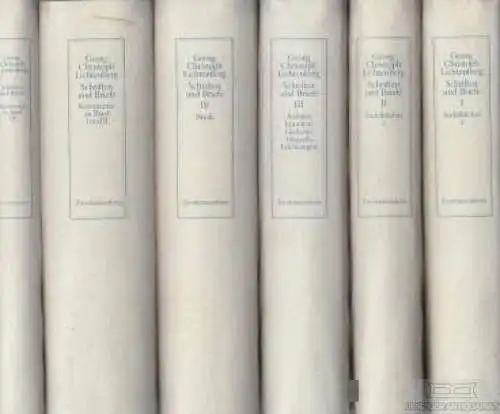 Buch: Schriften und Briefe, Lichtenberg, Georg Christoph. 6 Bände, 1998