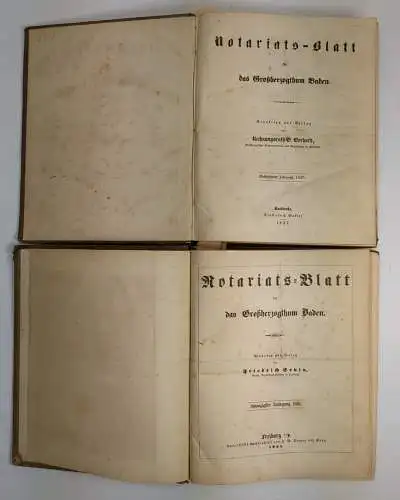 Notariats-Blatt für das Großherzogthum Baden, Sevin, Gerhardt, 3 Bände, 1857 ff.