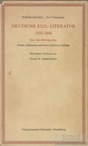 Buch: Deutsche Exil-Literatur 1933-1945, Sternfeld, Wilhelm und Eva Tiedmann