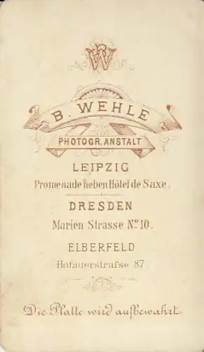 Portrait bürgerlicher Herr mit Vollbart, Fotografie. Fotobild, Atelier B. Wehle