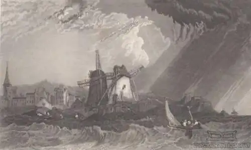 St. Malo. aus Meyers Universum, Stahlstich. Kunstgrafik, 1850, gebraucht, 264444