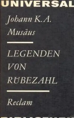 Buch: Legenden von Rübezahl, Musäus, Johann K. A. Reclams Universal-Bibliothek